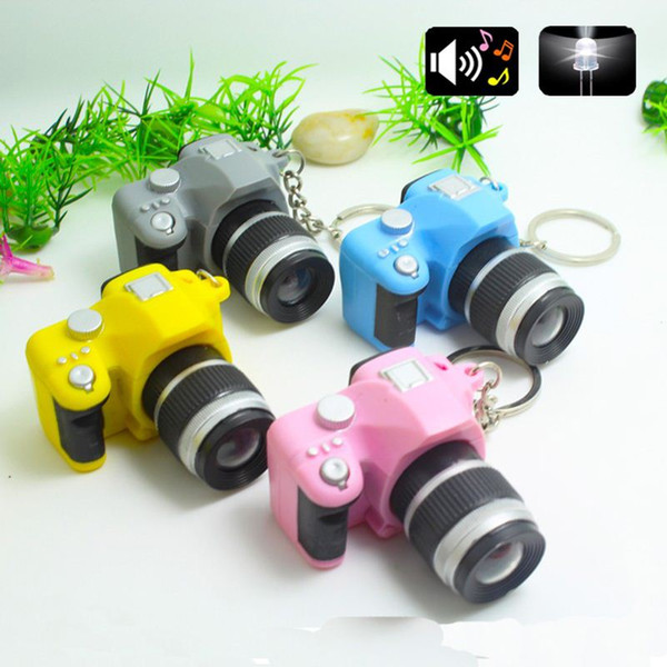 Toy Camera Car Key Chains Bag Accessories Kids Digital SLR Camera Toy LED Luminous Sound Glowing Pendant Keychain Girl Gift