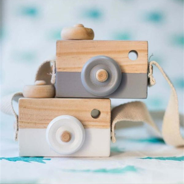 Cute Nordic Hanging Wooden Camera Toys Kids Toys 9.5*6*3cm Room Decor Furnishing Articles Baby Birthday Gifts Wooden