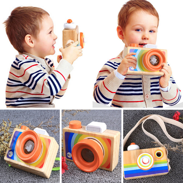 Mini Cute Wood Camera Toys Safe Natural Toy For Baby Children Fashion Clothing Accessory Toys Birthday Christmas Holiday Gifts