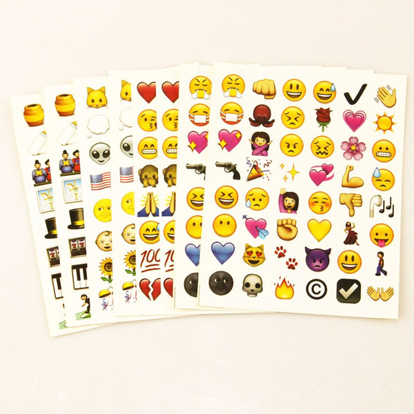 1PCS sheet(48stickers ) Cute Lovely 48 Die Cut Emoji Smile Sticker For Notebook Message High Vinyl Funny Creative