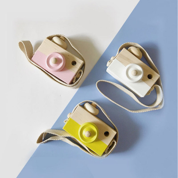 Boys Girls Eco-friendly Wooden Camera Toys with Strap Children Kids Outdoor Wood Toy Baby PhotoProps children's day Gifts