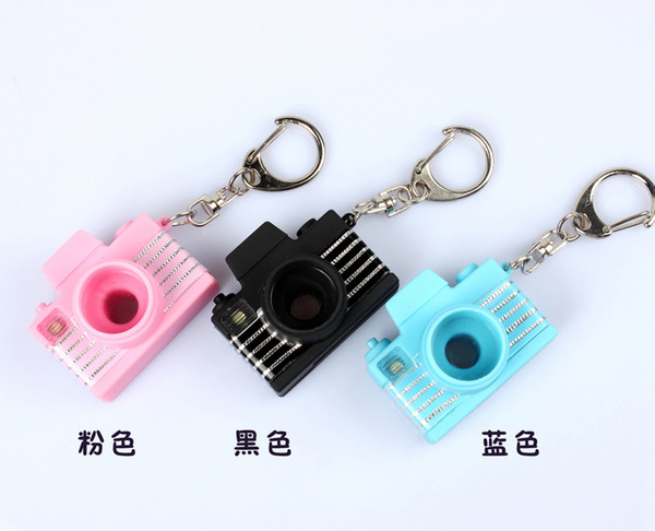 Free shipping new yellow keychain mini digital single-lens reflex SLR camera style LED flash light