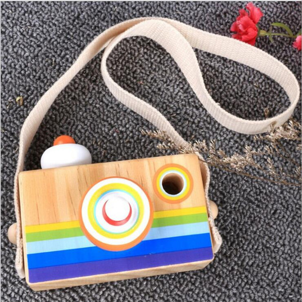 Toy Camera Cute Cartoon Baby kaleidoscope Wooden Toy Kid Christmas Birthday Room Decor Photography Wooden Camera Gift Playing