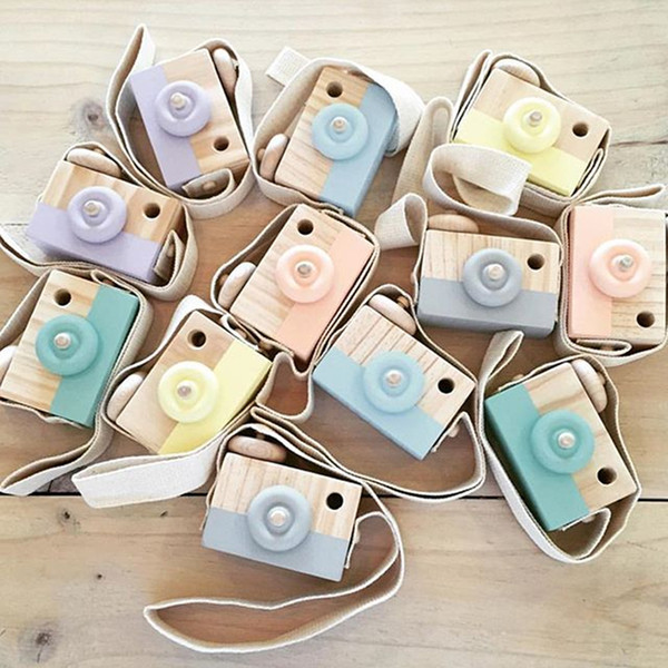 Cute Wooden Camera Baby Kids Hanging Camera Photography Prop Decoration Children Educational Toy Birthday Christmas Gifts