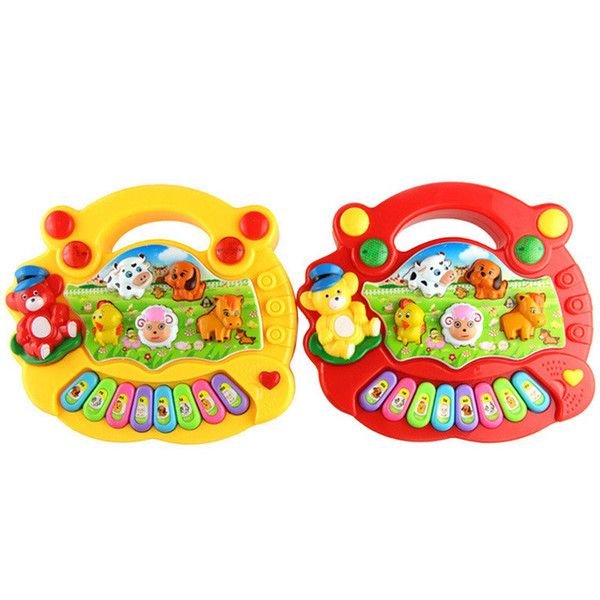 1 PC Baby Musical Toys Educational Animal Farm Piano Developing Musical Toys with Animal Sound Cute Mini Sounding New Brand