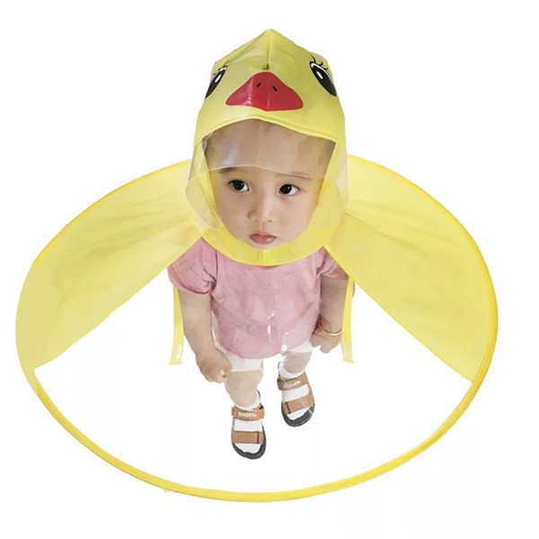 1pc Creative Raincoat Umbrella Headwear Hat Cap Foldable Outdoor Toys Child Adult Rain Coat Cover Yellow Duck Umbrellas Toys