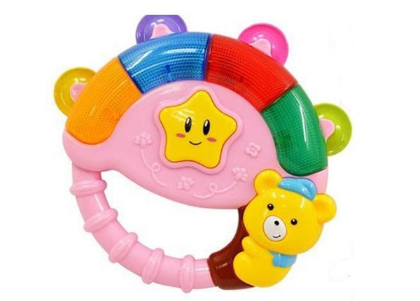 Factory Outlets Hand Rattles Cute Bear Baby Toys Rattle Flashing Musical Instrument Toys For Kids