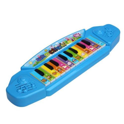 Baby Kids Musical Educational Animal Farm Piano Developmental Music Toy Kid Gift Colour:Blue