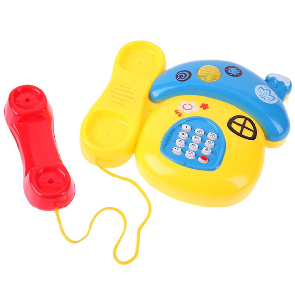 Mushroom Plastic Telephone Toy Kids Early Education with Music Light Music and Sound Telephone Toy for Children