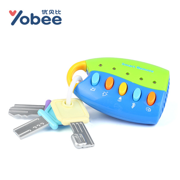 Yobee Puzzle Musical Car Key Toy Colorful Flash Music Smart Remote Several Car Voices Pretend Play Baby Toy