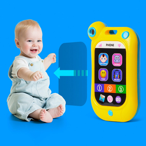 Phone Shape Kids Infant Stop Crying Machine Toys Mobile Phone Baby Education Simulation Baby Bed Vocal Toy Bell 13*7.5CM P20