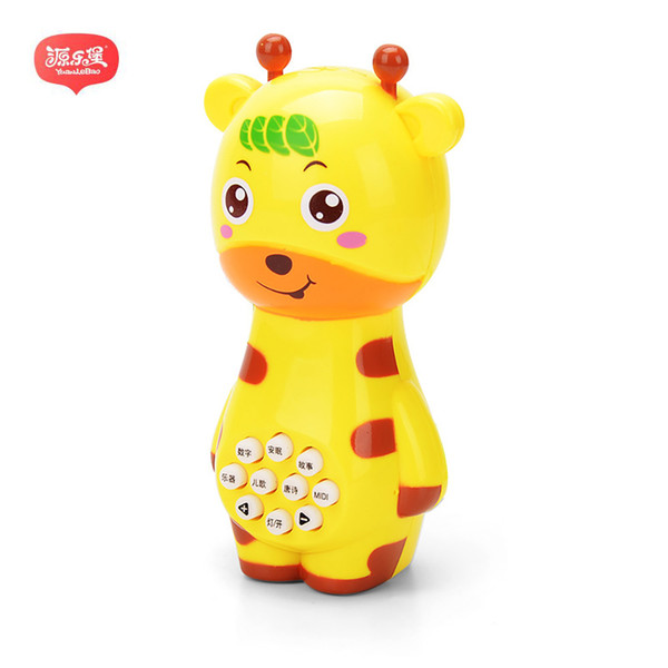 Yuanlebao Yellow Cute Giraffe Music Lighting Education Toys for 6 month+ Toddlers Early Development Activity Toys