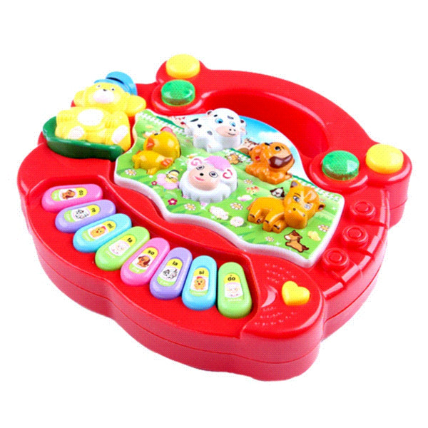 1 PC Baby Musical Toys Educational Animal Farm Piano Developing Musical Toys with Animal Sound Cute Mini Sounding Toys New Brand