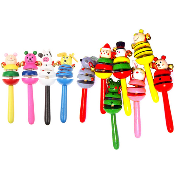 1pcs Baby Toys Rattles Wooden Activity Bell Stick Shaker Baby Toys for Newborns Children Mobiles Rattle Baby Toy Random