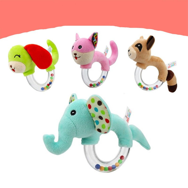 New Design Baby Rattle Toys Animal Hand Bells Plush Baby Toy High Quality Newbron Gift Animal Style Free Shipping BF15