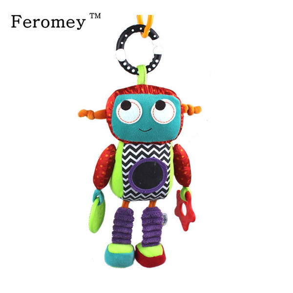 Sozzy Baby Plush Mobile Musical Rattle Toys Android Robot Baby Handing Toys for Newborn 0-12 month Early Educational Toys Doll