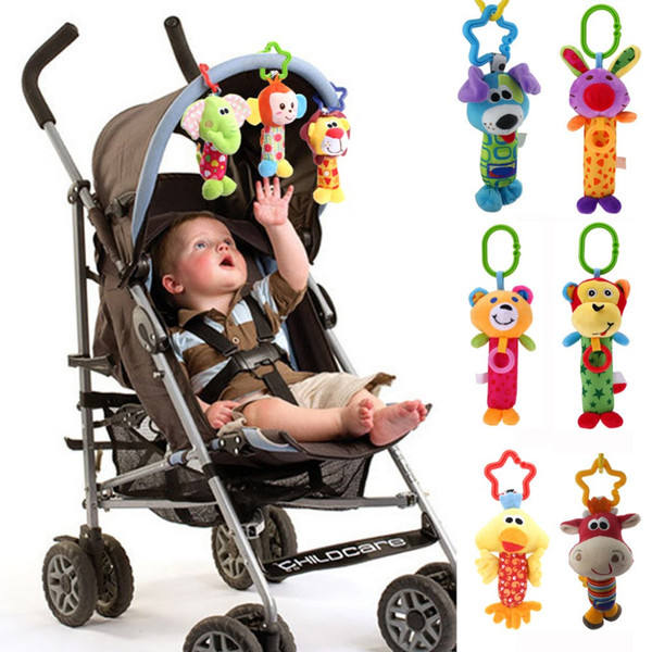 Baby Kids Rattle Toys Tinkle Hand Bell Multifunctional Plush Stroller Hanging Animal Rattles Kawaii Baby Infant Toy Gifts