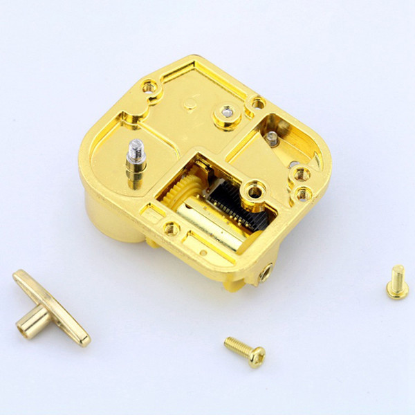 Do Dower Gold Random Music Handmade Winder Gold Metal Engraving Classical Music Box Part Toy Phone kids Christmas Birthdays Gift