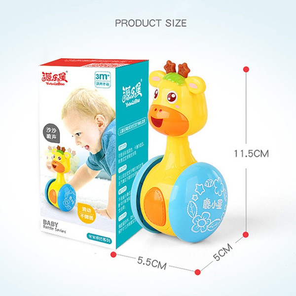 Baby Rattles Tumbler Doll Toys Bell Music Learning Education Toys Gifts for 0-12 Months @ AN88