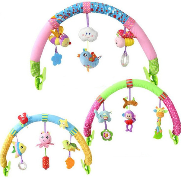 Newborn Baby Stroller Car Clip Hanging Seat & Stroller Toys Ocean Forest Sky Flying Animal mobile Rattle toy 20% off