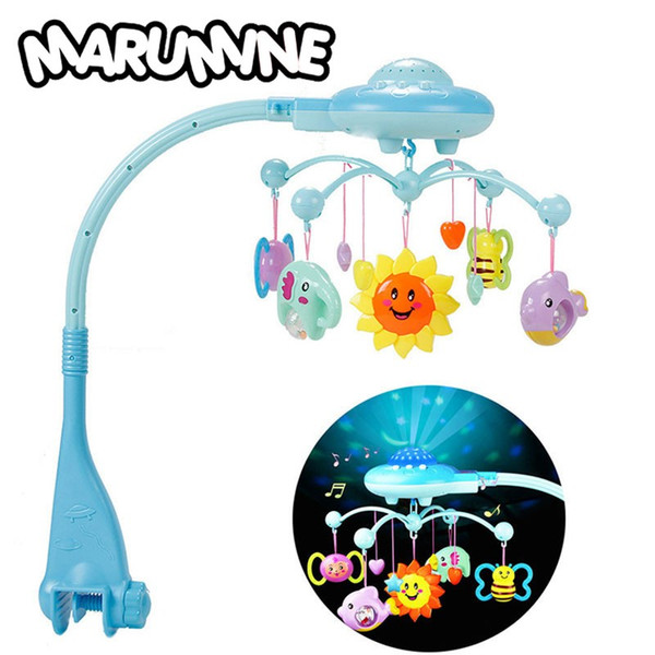 Marumine Baby Crib Mobile Toy With Light Projection And 50 Music Bed Bell Holder For 0-12 Months Newborn Infant Boys Girls