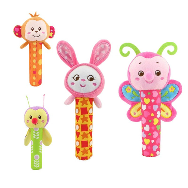 differnet kinds Baby toys baby hand grip rod toys, educational toys rattle animal BB Stick Hand Bell Toy 20%Off