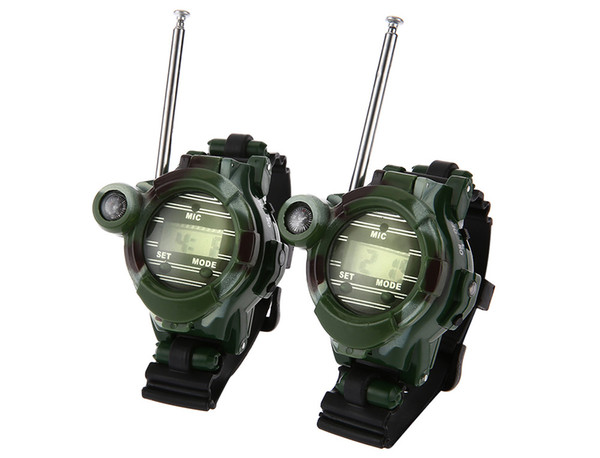 2pcs 7 In 1 Walkie Talkie Watch Military Camouflage Style Children Toy Kids Electric Strong Clear Range Interphone Kids Outdoors Interactive