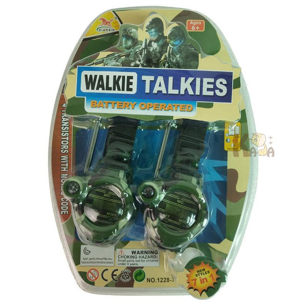 2pcs/Set 7 In 1 Walkie Talkie Watch Camouflage Style Children Toy Kids Electric Strong Clear Range Interphone Kids Interactive Toys