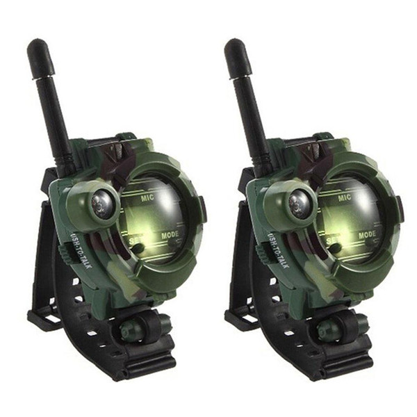 2 Pcs Family Games Children Toy Walkie Talkie Kids Watch Style Outdoor Interphone Gifts Toys Camouflage Military Field