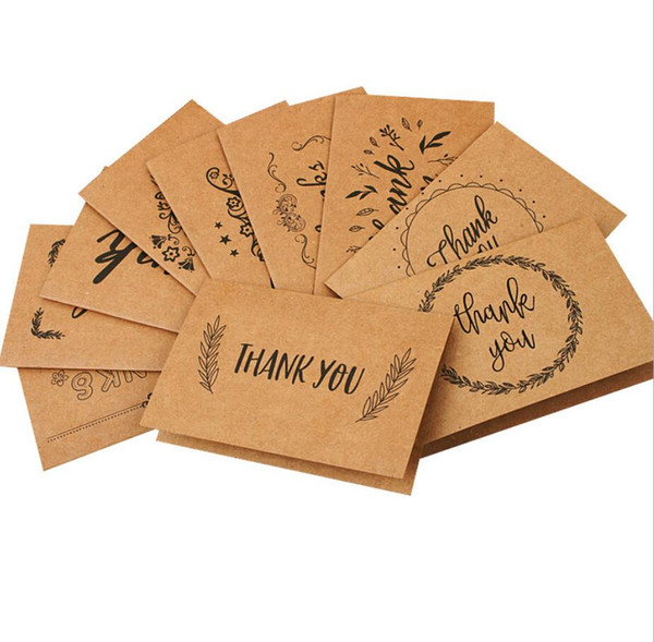 6styles Retro Kraft Paper Thanks Card Thank You Greeting Cards Handwriting Ceremony Party Gifts paper card for thanks giving day FFA779