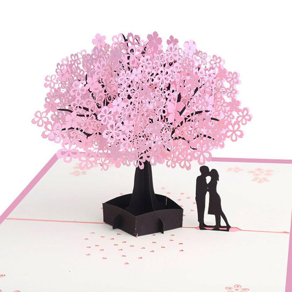 Behogar Exquisite Handmade 3D Pop Up Greeting Cards Thank You Cards for Wedding Anniversary Valentines Day Gifts Supplies