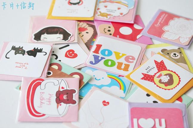 Wholesale Card + envelope Korea DOA happy life card notes, greeting cards Christmas gift