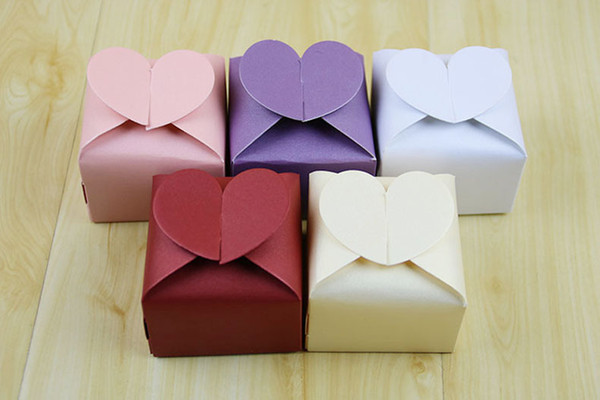 Sweet Love Heart Shape Wedding Favor and gift Box Colorful Candy Packaging Boxes 100 pcs/lot