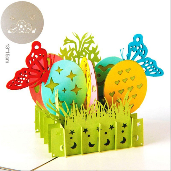 Easter butterfly egg rabbit card kids birthday Paper carving hollow card 3D greeting card creative gift souvenir