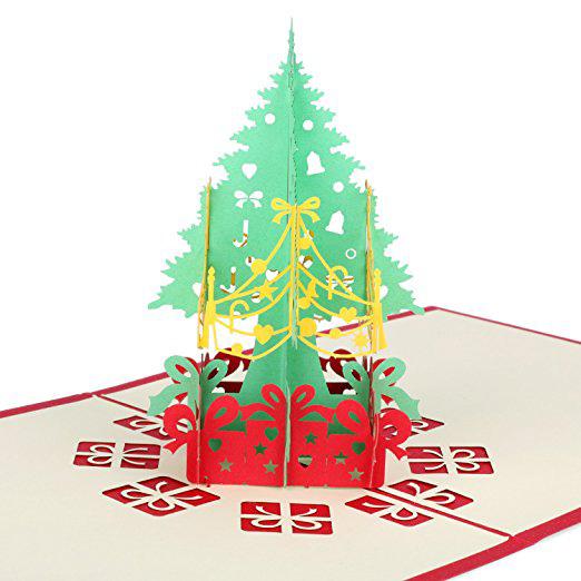 Christmas Pop Up Cards Tree Merry Christmas Card New Year Greeting Gift Card DHL Free Ship