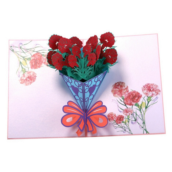 5 Design Flower Greeting Pop Cards 3D handmade greeting cards Stationery Card Vintage Retro Pierced Post Greeting Cards