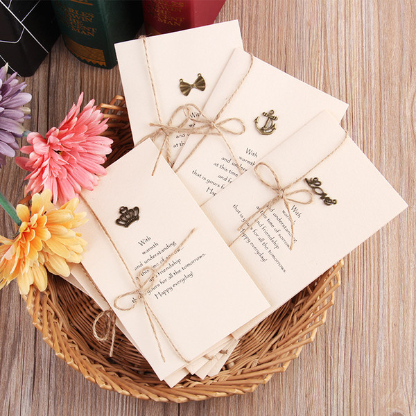 Kraft Paper Blank Cards - ZAKKA Metal DIY Greeting Card For Christmas Birthday Thanksgiving Wedding Blessing Invitation Card