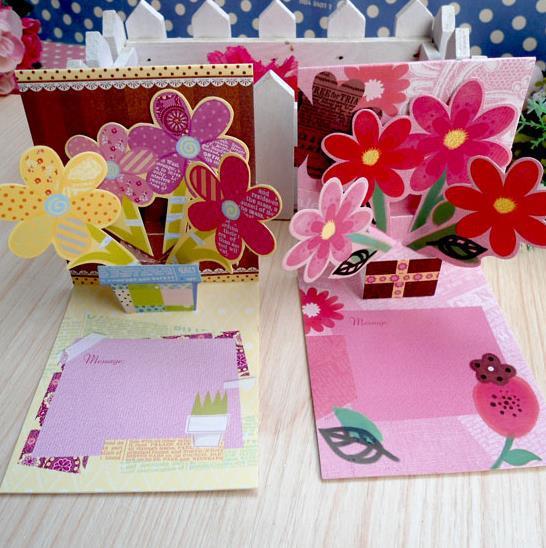 The new Mini 3D greeting card 16 patterns mixed birthday card party supplies thank you card with envelope