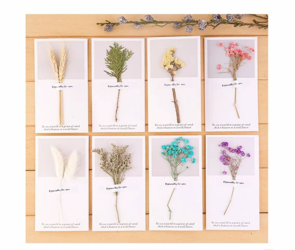 New Year creative handmade small card dried flower greeting card high-grade birthday DIY small card 2019 Chinese style simple Spring