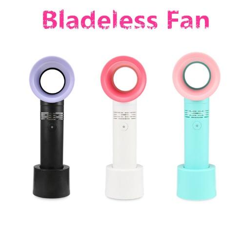 Electric Bladeless Fan Portable Cordless USB Charging Mini Handheld Fan Handheld Mini Cooler No Leaf Handy Fan