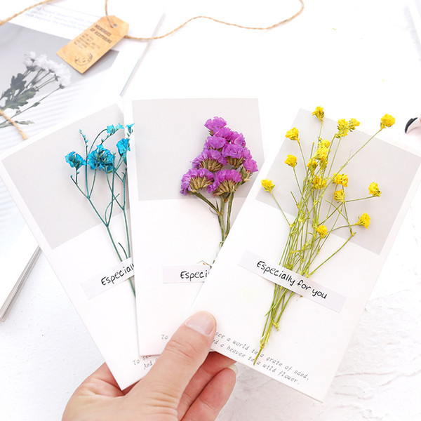 New Arrival 14 Styles Babysbreath & Forget me not Dry Flower Decoration Grift Cards Wedding Invitation Greeting Cards