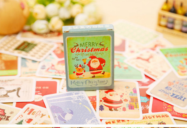 28 pcs/set mini Christmas Poster card greeting card lomo memo card kids gift postcard kawaii stationery