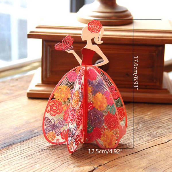 Handmade Beautiful Anime Happy Birthday Postcards Paper Laser Cut 3D Pop Up Greeting Blank Flower Girl Mother's Day Gift Cards