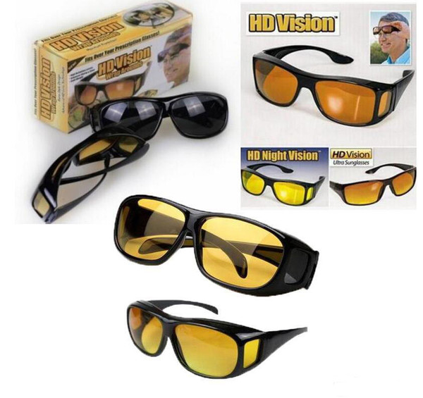 HD Night Vision Driving Sunglasses Men Yellow Lens Over Wrap Around Glasses Dark Driving UV400 Protective Goggles Anti Glare toys a