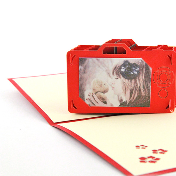 1pc Creative Camera 3D Photo Storage Greeting Card Memory Card Creative for Woman Lady Girl