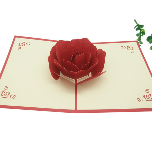 NEW Mother's Day 3D Pop Up Rose Cards Invitations Valentine Lover Love Romantic Wedding Anniversary Greeting Cards Gift Postcard