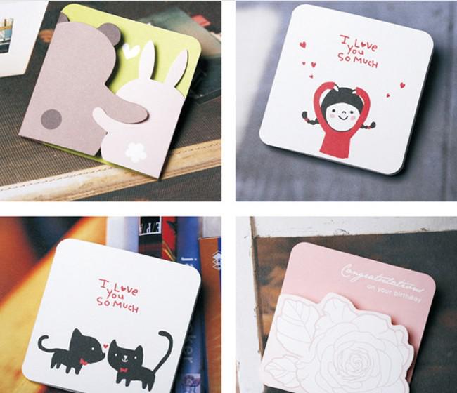 free shipping Card + envelope Korea DOA happy life card notes, greeting cards Christmas gift