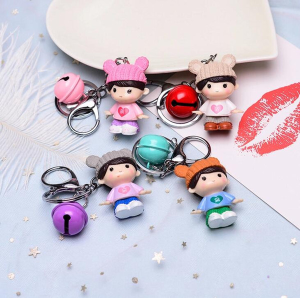 Keychain gift 4 / set cute girl key ring pendant wedding decoration ornaments doll DIY creative crafts key ring accessories