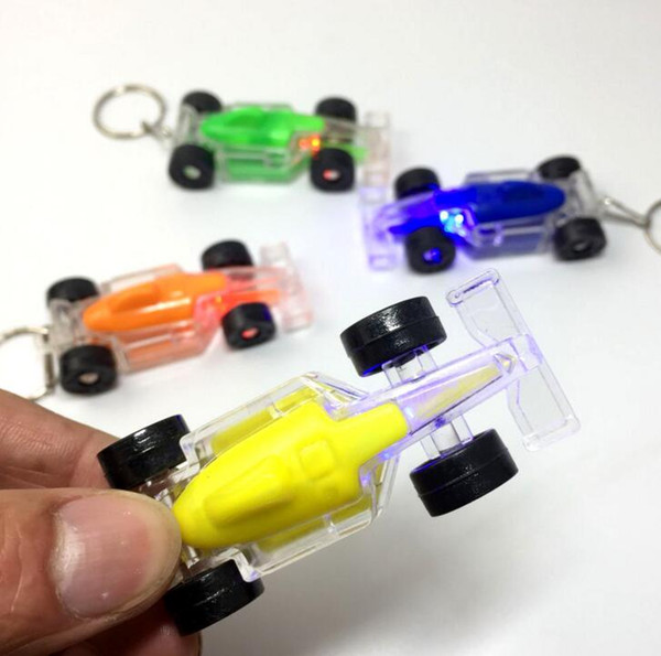 LED toy Racing car accessories buckle with light keychain creative flash keychain small gifts size 6.3cm 