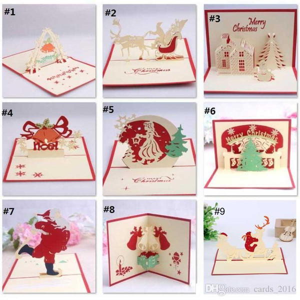 Handmade Kirigami Origami 3D Pop UP Card Creative Merry Christmas Gift&Greeting Cards Christmas Gift for family and friends